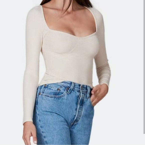 XS Long Sleeve Irina Top Billie the Label, Lightweight Ribbed Tencel, Stretch - Picture 8 of 8